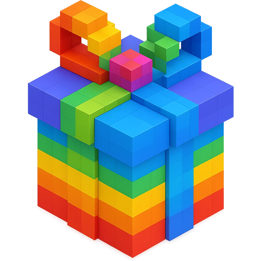 Rainbow gift emoji