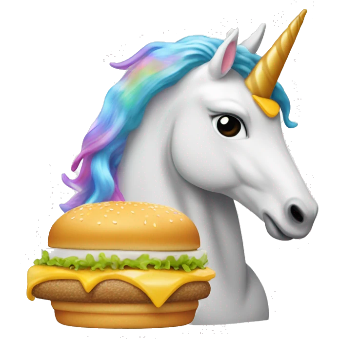 Unicorn eating McDonald’s  emoji