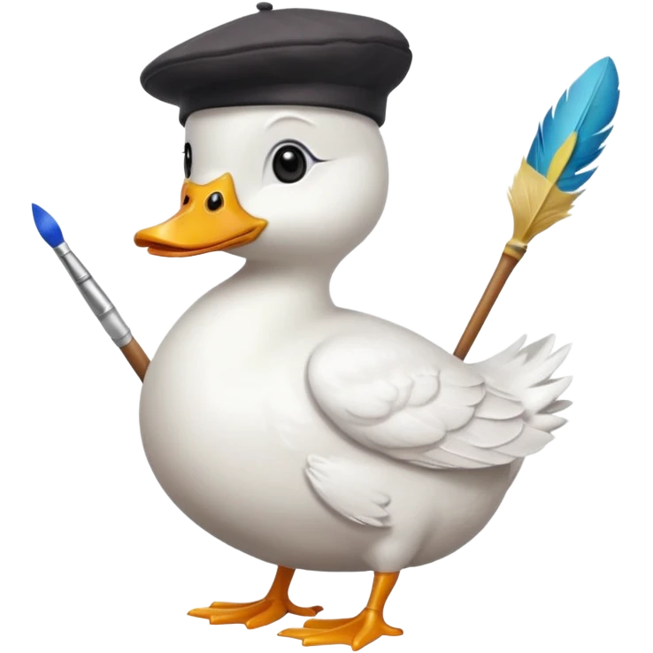 pato artista blanco emoji