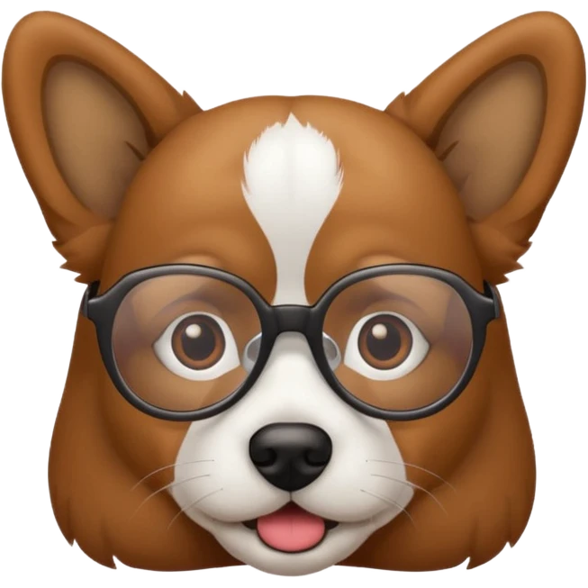 glasses on dog emoji