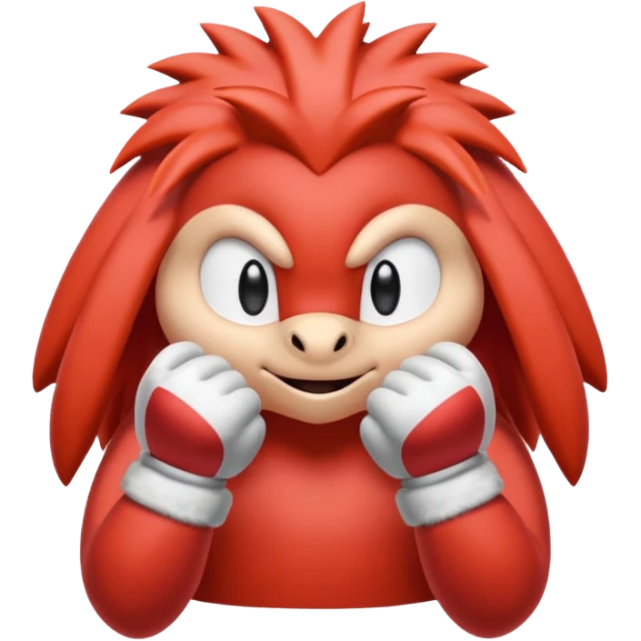 Sonic the hedgehogs friend knuckles a red animal with peach arms and white gloves emoji