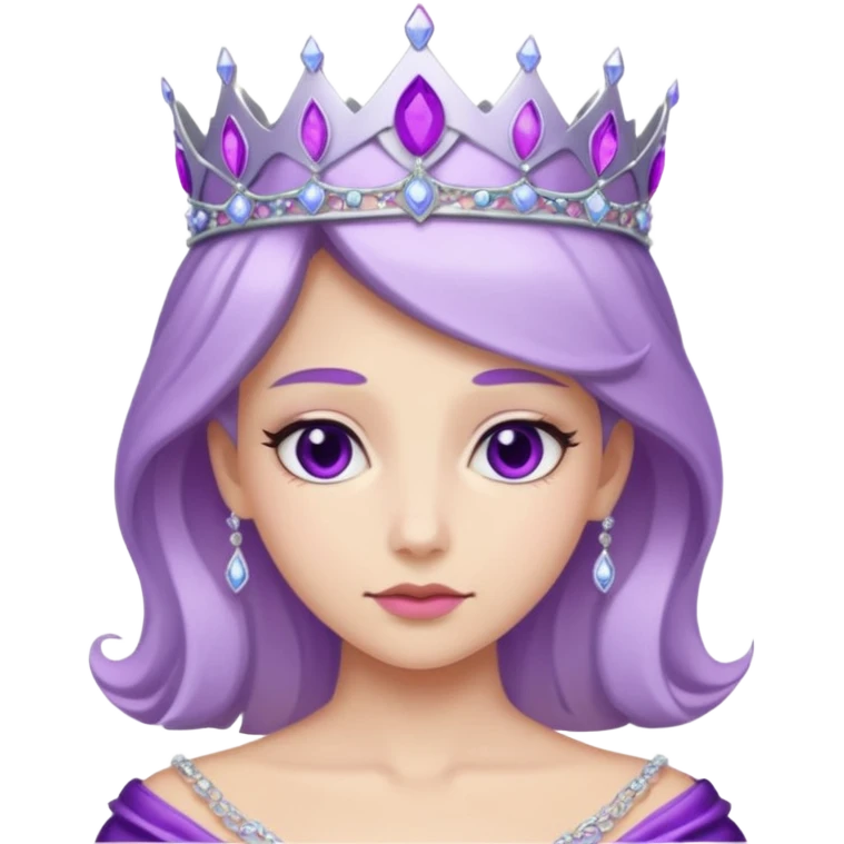 Purple shadow rose with silver tiara emoji