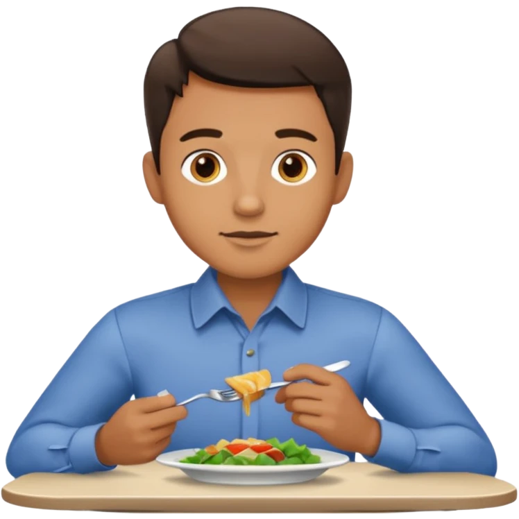 1 man eating at restaurant emoji