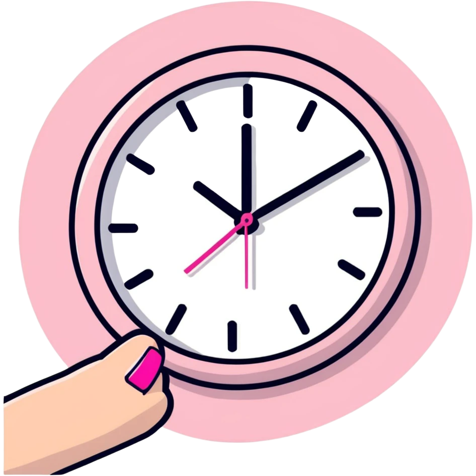 Clock it fingers with pink nails  emoji