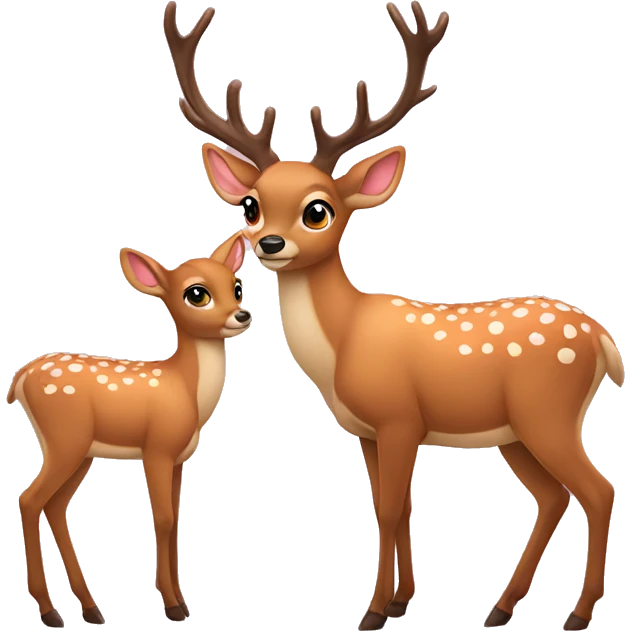 two deer in love emoji