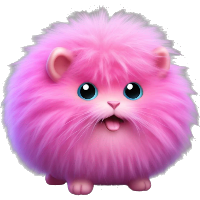 A Pygmy Puff is a small, fluffy magical creature bred by wizards and witches, resembling a miniature ball of fur with bright, vivid colors like pink or purple. Known for their playful antics and affectionate demeanor, Pygmy Puffs are popular pets  emoji