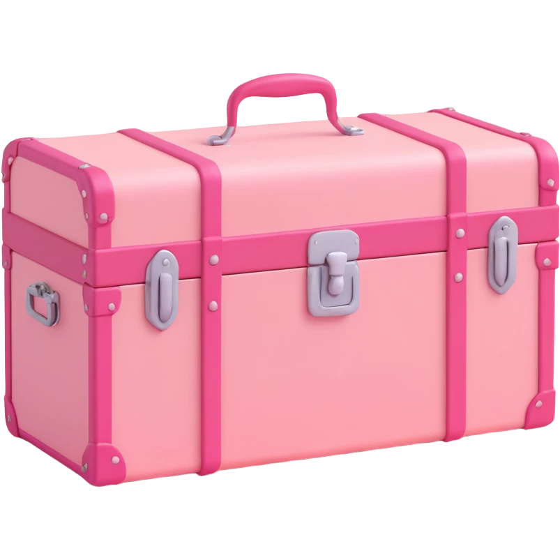 camp trunk with 3D effect, pastel pink, minimal and elegant emoji