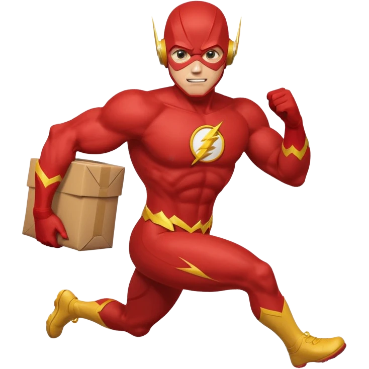 The flash running with package emoji