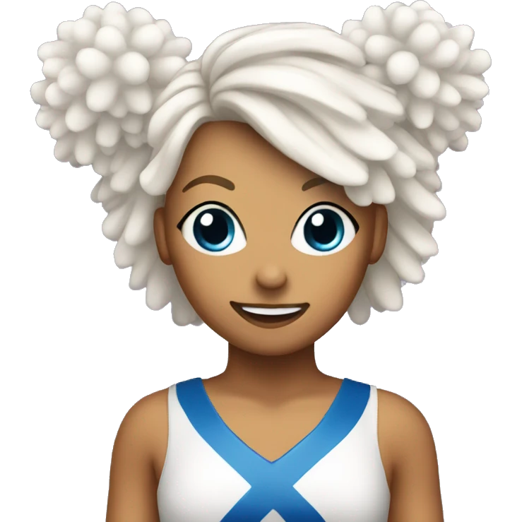White cheerleader with pom-poms emoji