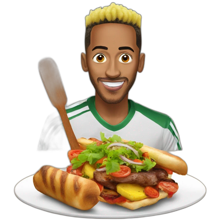 Aubameyang mange un kebab emoji