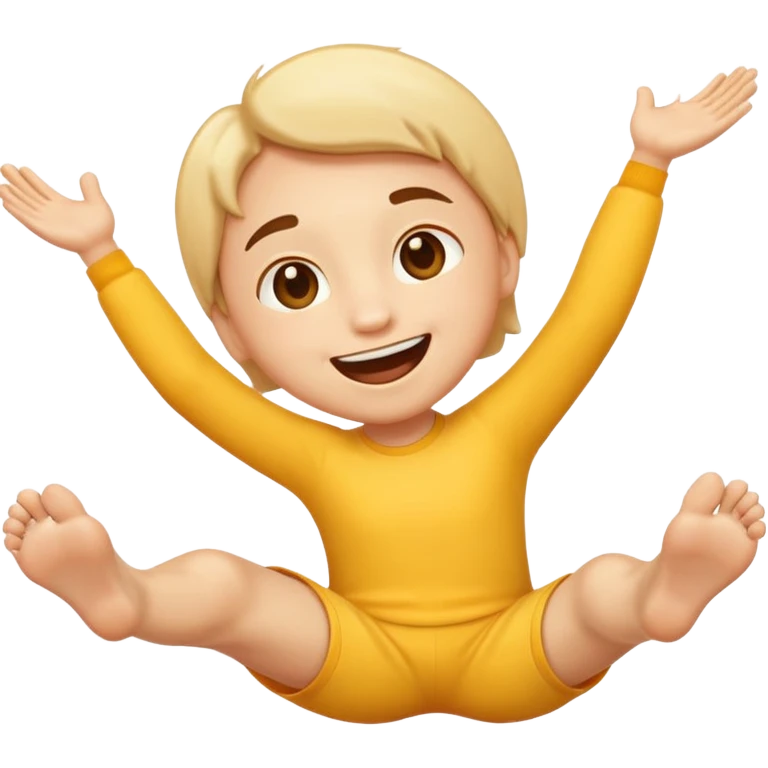 An emoji face that has his feet in the air behind him emoji