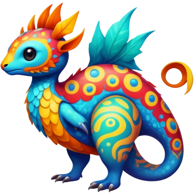 colorful vibrant Fakémon-creature with random markings emoji