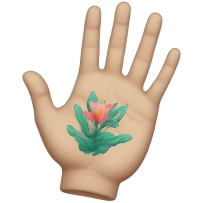 hand with chinese tatoo emoji