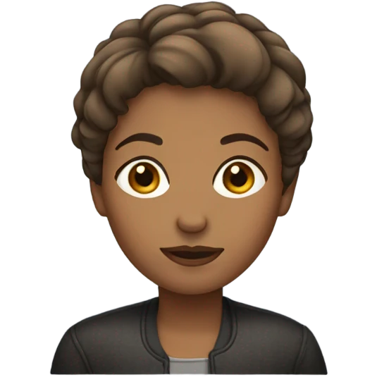 Brown woman short hair emoji