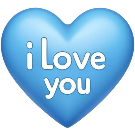 Blue heart either the words I Love You Ry emoji