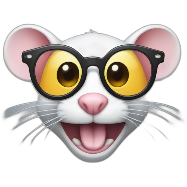 Monster mouse with glasses emoji