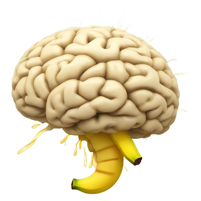 brain with exploding banan emoji