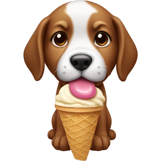 puppy eating icecream  emoji
