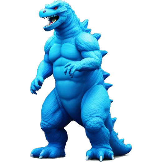 Godzilla blue fluo toy emoji