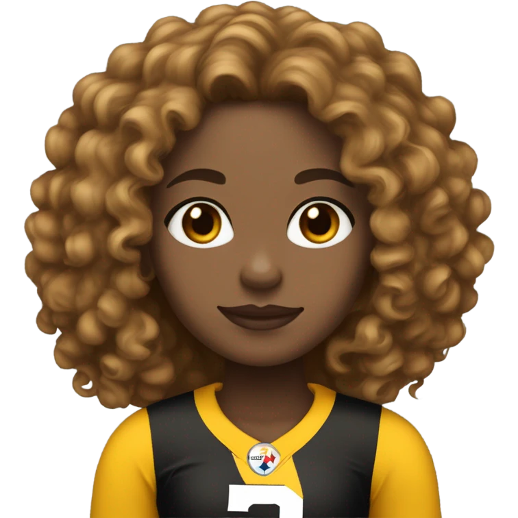 steelers light skin girl longed curly brown hair with freckles  emoji