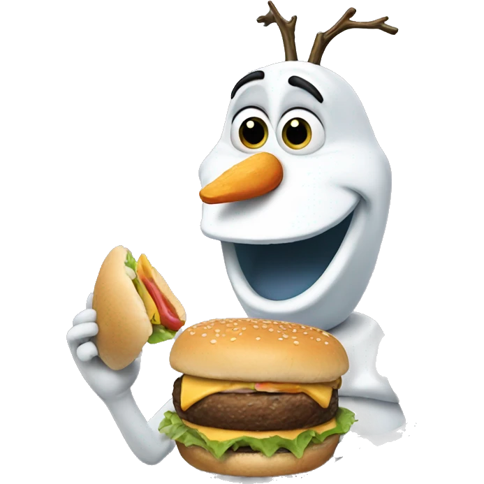 Olaf eating a burger  emoji