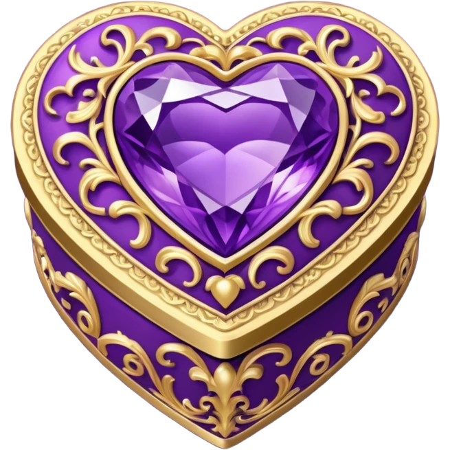 purple gemstone Rococo heart box emoji