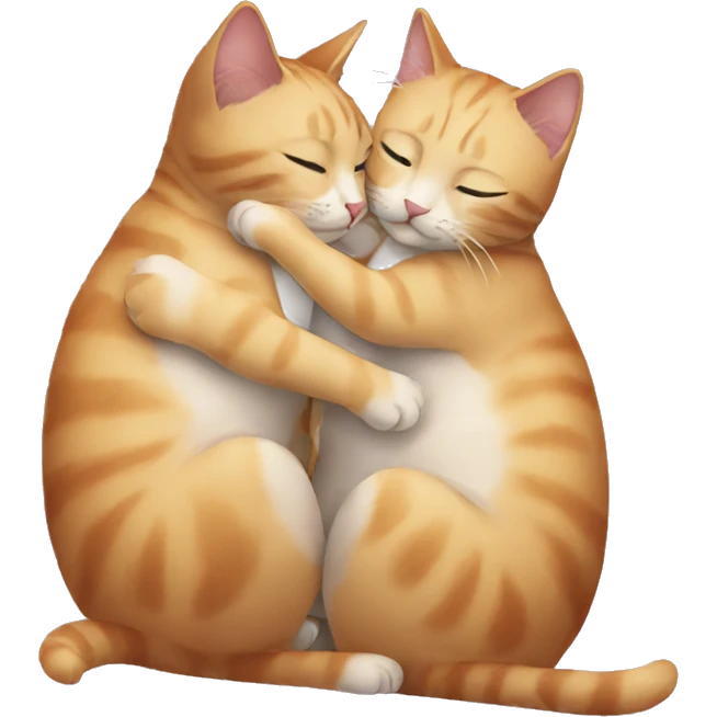 Two cats hugging each other  emoji