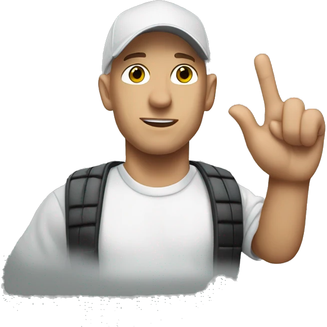 Eminem waving his hand emoji