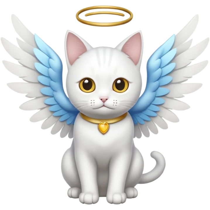 white cat with wings emoji