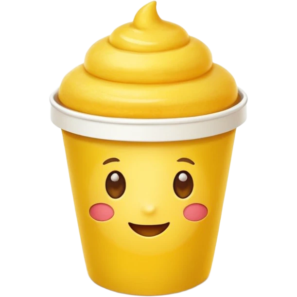 Yemas de Ávila, traditional Spanish pastry, round yellow sweets in a small paper cup, apple-style emoji emoji