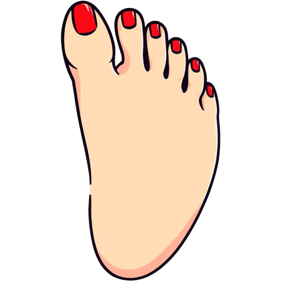 foot with painted nails emoji