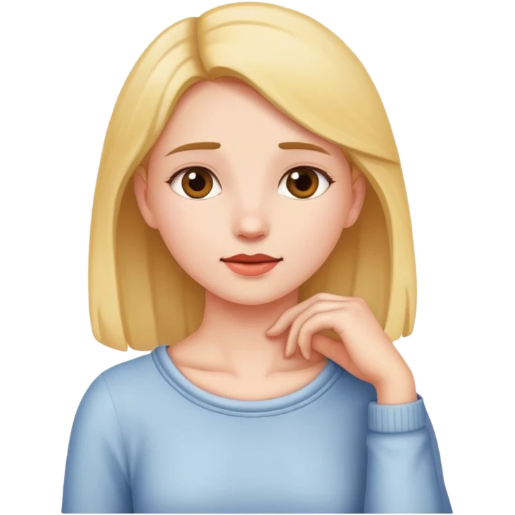 a girl holding her neck emoji