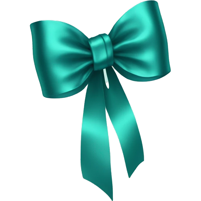 Metallic teal bow emoji