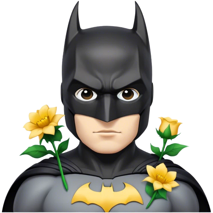Batman and flowers emoji