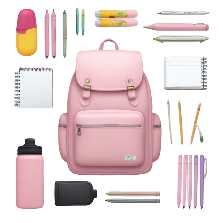 School aestetic babypink emoji