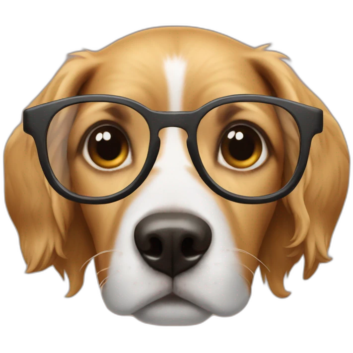 Dog in eyeglasses emoji