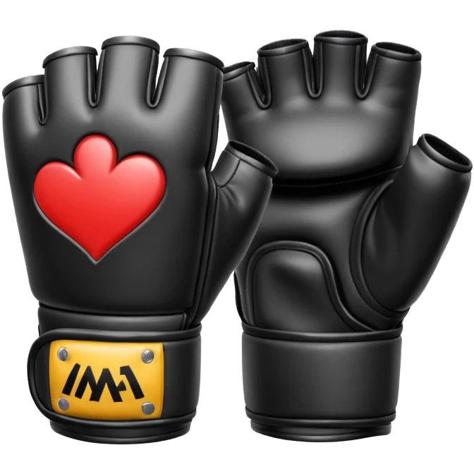 MMA glove object icon, fingerless fighting glove, glossy leather texture, 3D cartoon, mobile game icon style, centered, soft shadow emoji