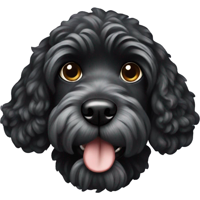 Dog black cockapoo emoji