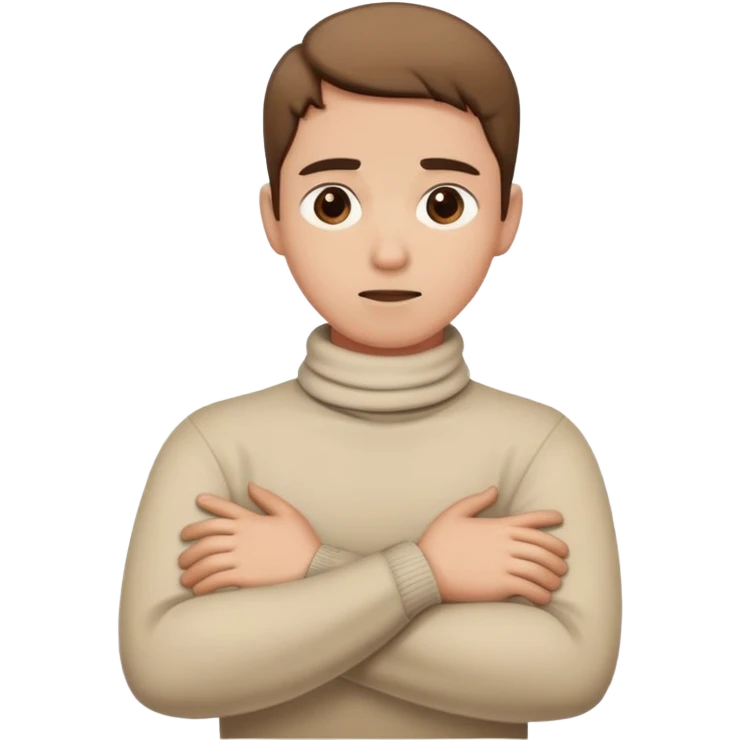 crossed arm holding neck emoji