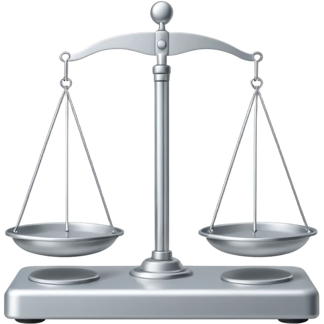 A minimal schematic  of a balance scale.  emoji