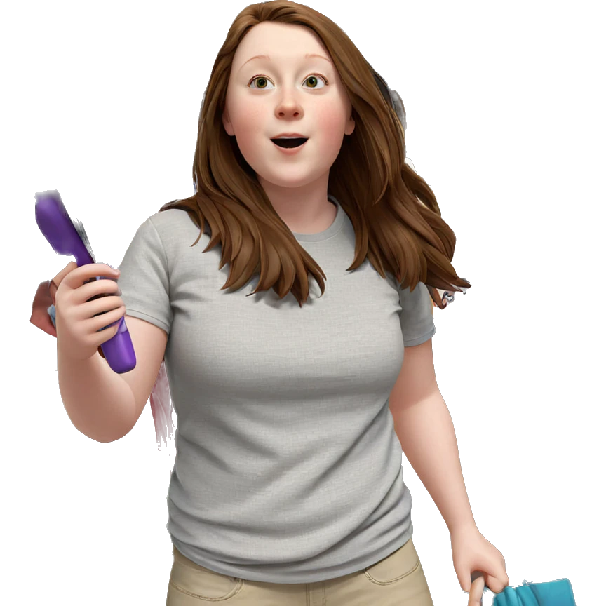 casual girl with brown hair emoji