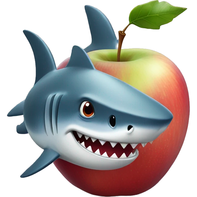 Shark in a apple emoji