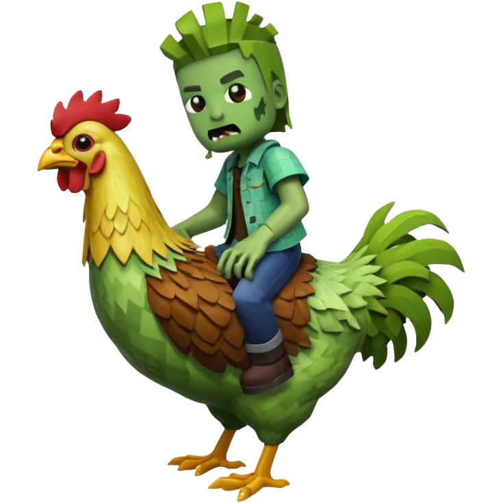 minecraft zombie riding a chicken emoji