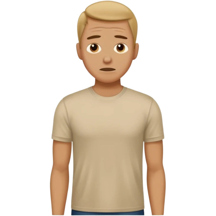 Man wearing a t-shirt and feeling cold emoji