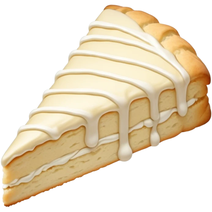 vanilla scone triangle shape with frosting drizzled over the t  emoji
