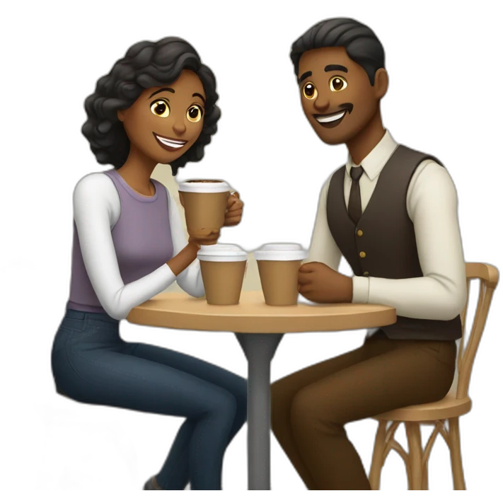 Fair Couple having coffee emoji