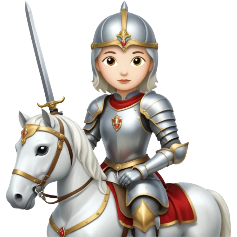 Renaissance princess knight on horse emoji