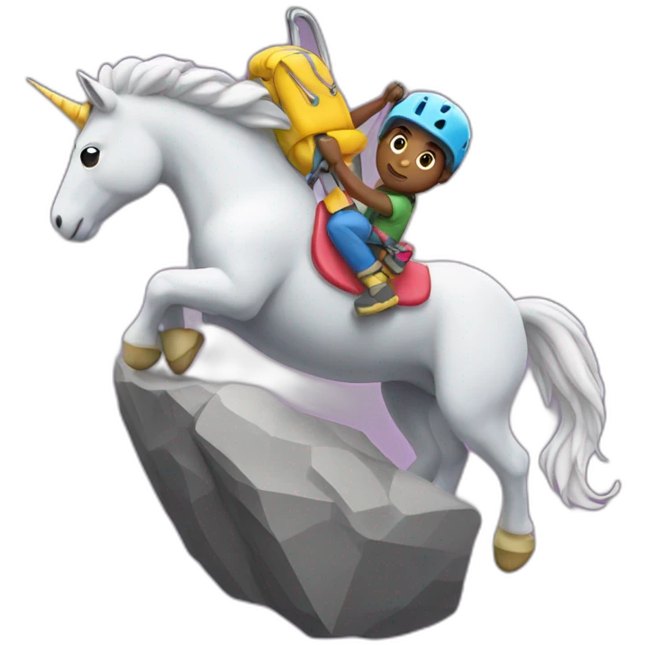 unicorn rock climber emoji