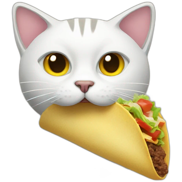Cat eating a taco emoji