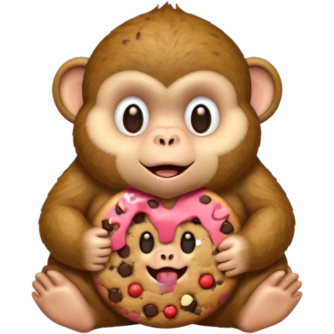 Fat monkey holding a cookie  emoji